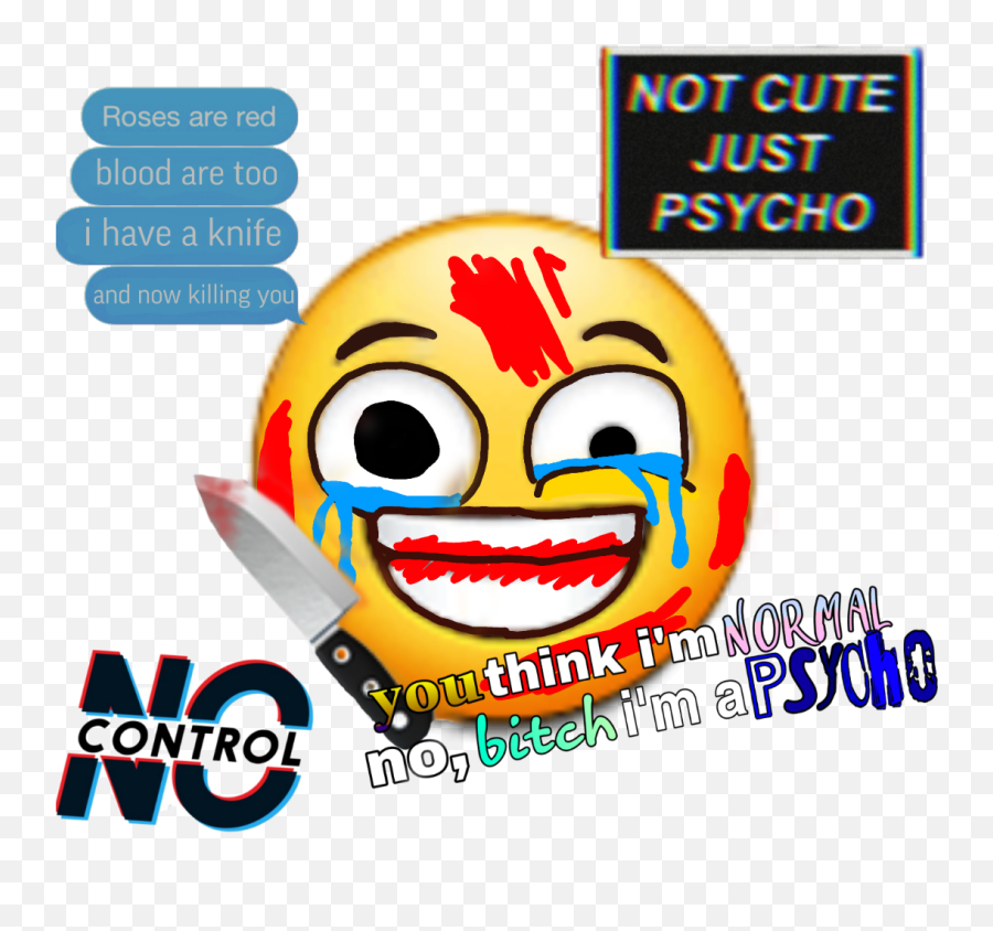 The Newest Psycho Stickers On Picsart - Smiley Emoji,Psycho Emoji