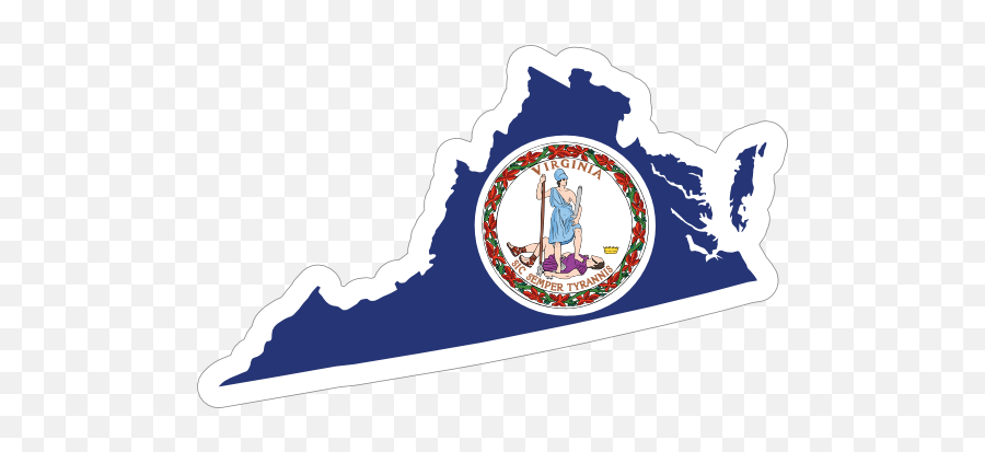 Virginia Flag State Sticker - Virginia State Flag Emoji,Flag And Rocket Emoji