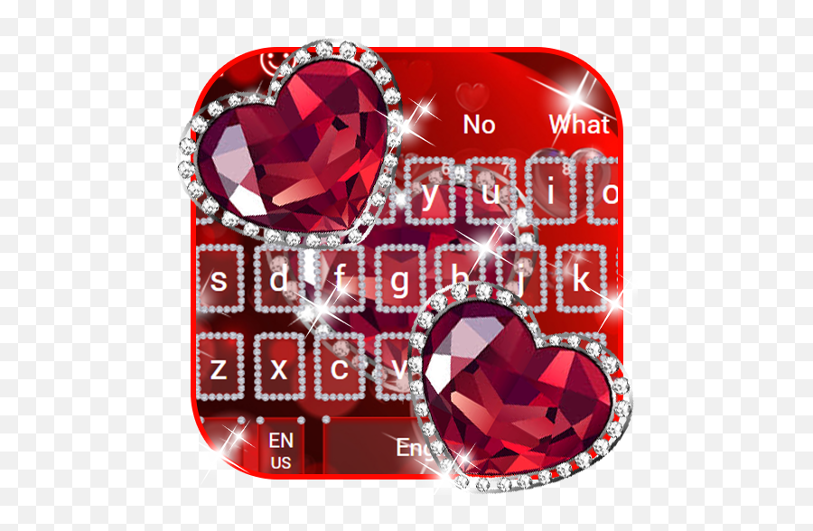 Shiny Diamond Heart Keyboard Theme - Erin O Connor Emoji,Red Diamond Emoji