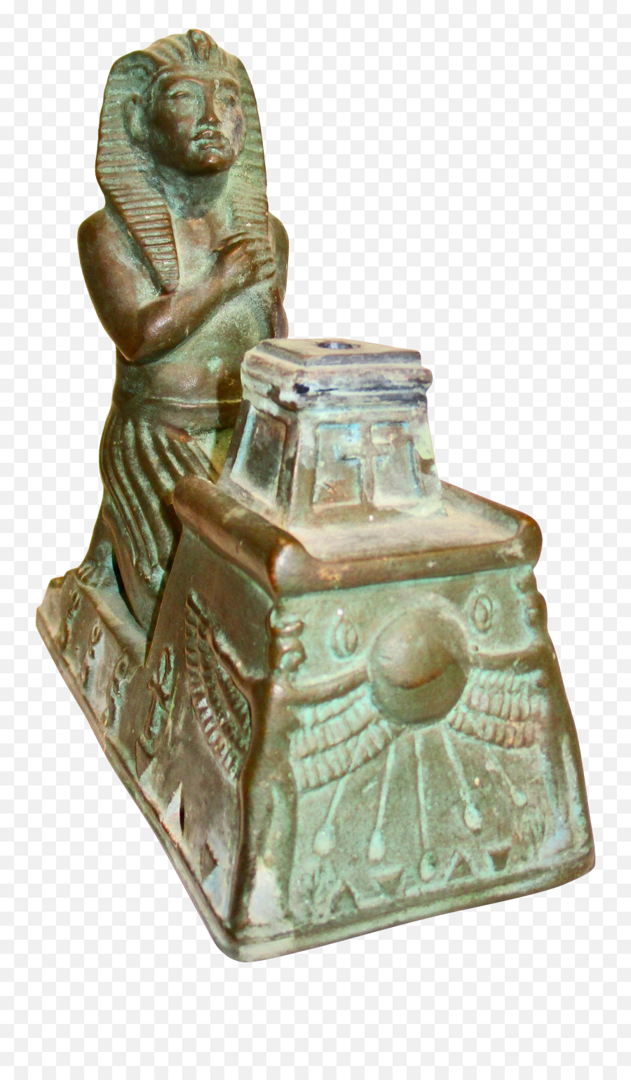 French Ceramic Egyptian Style Incense Burner - Bronze Sculpture Emoji,Ankh Emoji Iphone