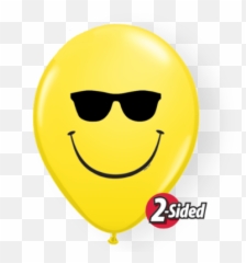 Emoji Sunglasses Smile Face 11 Latex Balloons 50 Pk Party - Smiley Face,Emoji Party