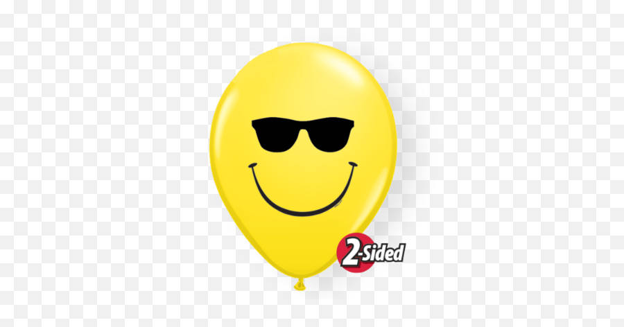 Emoji Sunglasses Smile Face 11 Latex Balloons 50 Pk Party - Smiley Face,Emoji Party