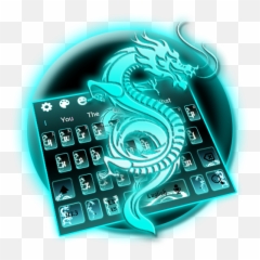 Neon Dragon Keyboard Theme - Language Emoji