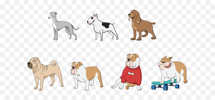 Happy Cartoon Illustrations - Iphone Dog Stickers Free Emoji,Dog Bone Emoji