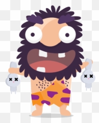 Cave Man Emoticon Emoji Sticker - On Beach