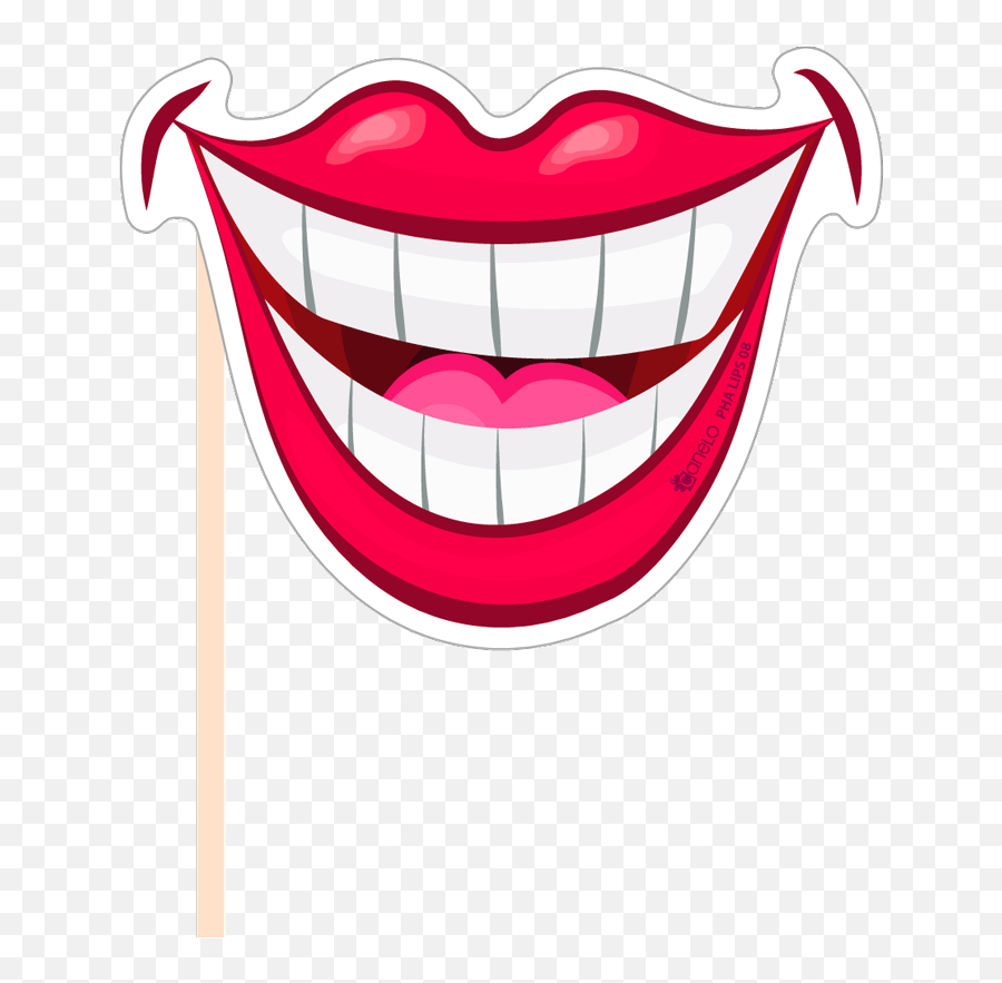 Lips Clipart - Smile Photo Booth Prop Emoji,Lick Lips Emoji