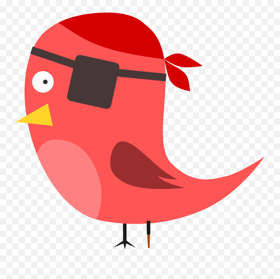 Pirate Bird Vector Clipart Image - Eye Patch Clipart Emoji,Pirate Hat Emoji
