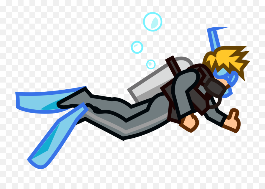 Peo - Transparent Background Scuba Diver Cartoon Png Emoji,Fork Emoji