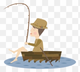 Pêcheur De La Bande Dessinée - Cartoon Fisher Man Png Emoji