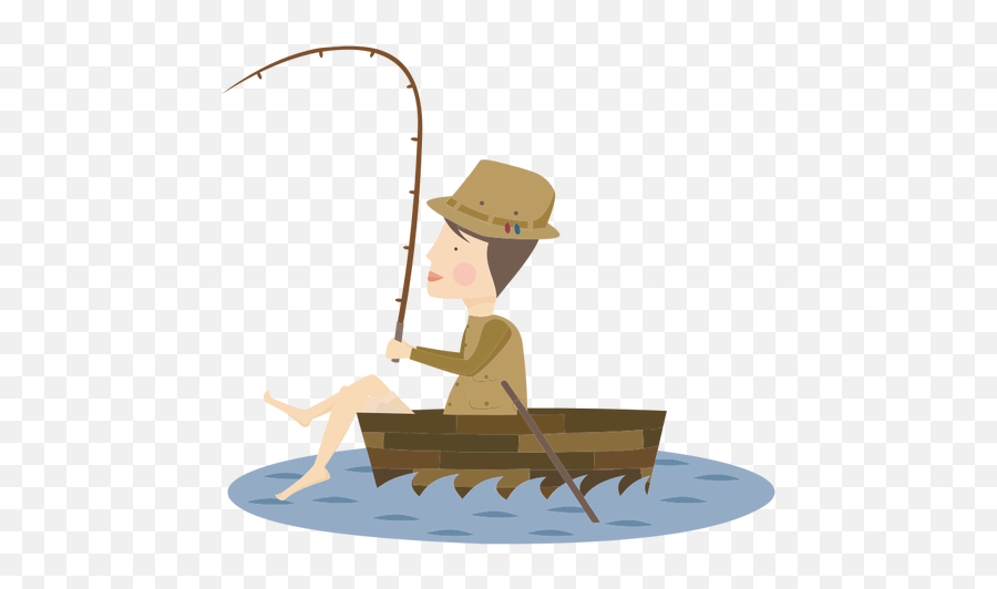 Pêcheur De La Bande Dessinée - Cartoon Fisher Man Png Emoji,Emoji Jump