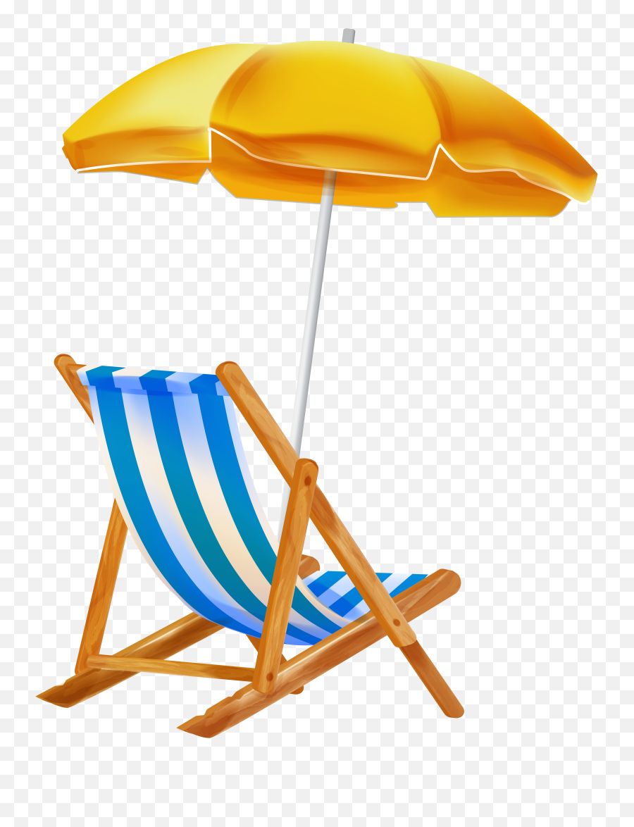 Beach Umbrella With Chair Png Clipar 256267 - Png Images Summer Beach Chair Clipart Emoji,Beach Umbrella Emoji