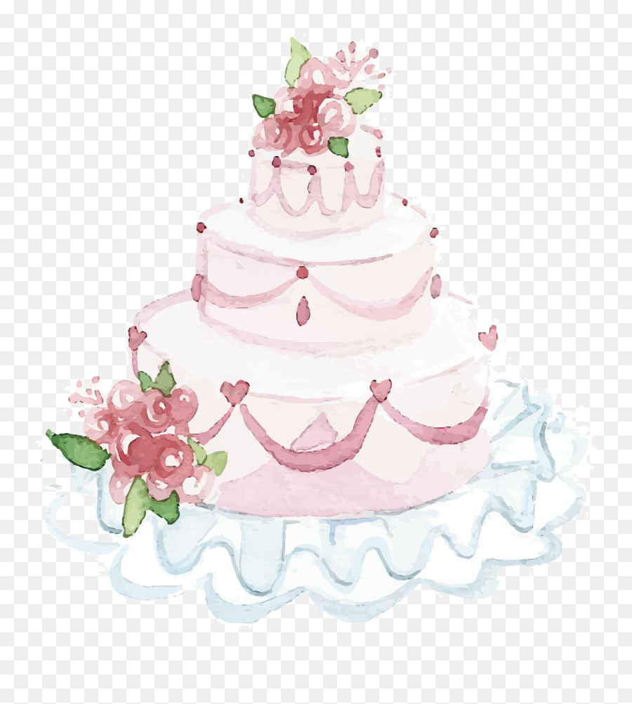 Beautiful Wedding Cake Png - Wedding Cake Watercolor Png Emoji,Wedding Cake Emoji