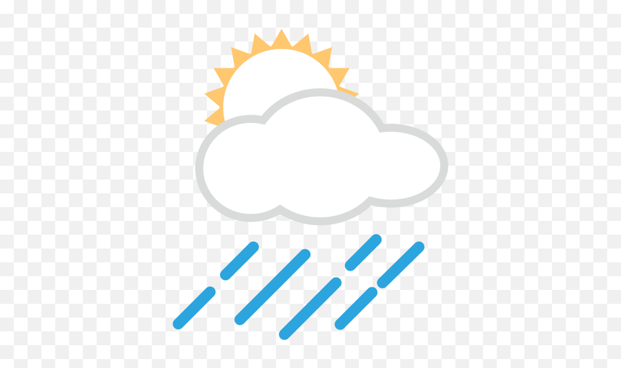 White Sun Behind Cloud With Rain Emoji For Facebook Email - Clip Art,Rain Emoji