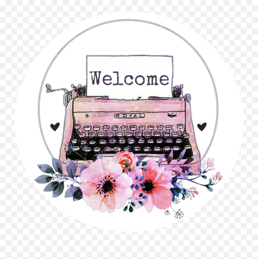 Typewriter Flowers Writing Freetoedit - Typewriter Sticker Emoji,Emoji Typewriter