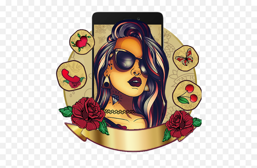 Tattoo Girl Art Themes Hd Wallpapers 3d - Art Girl 3d Emoji,Emoji Backgrounds For Girls