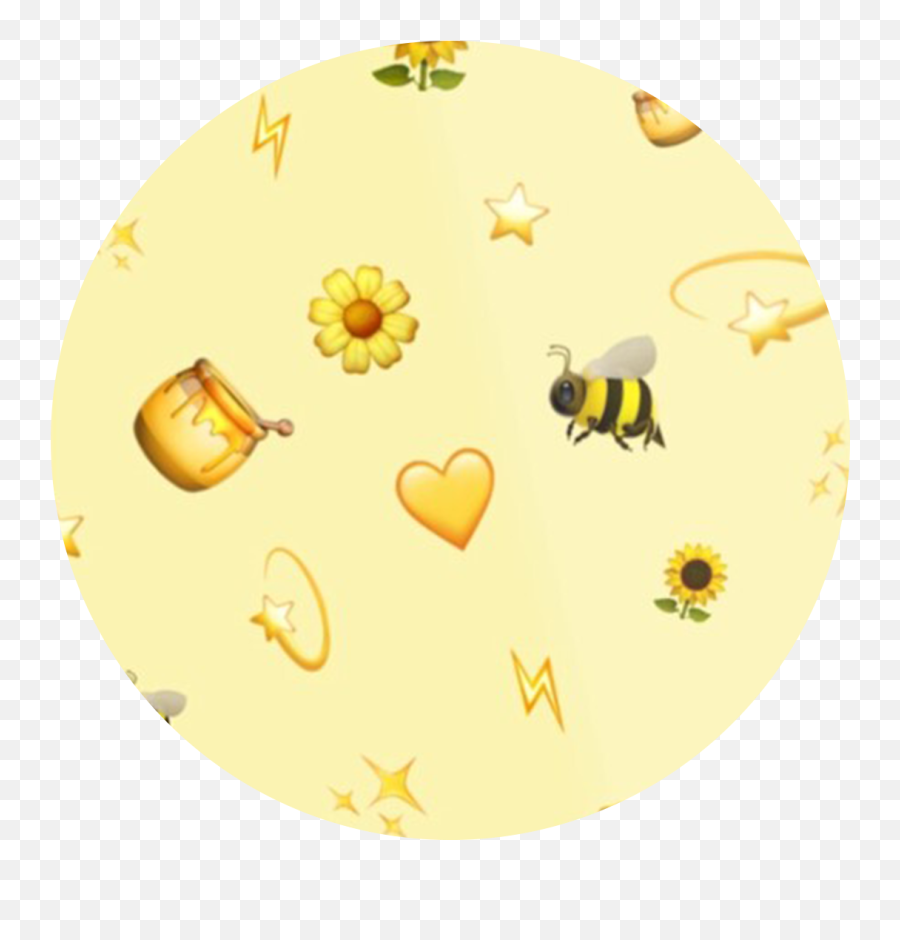 Aesthetic Yellow Sticker - Aesthetic Yellow Bee Background Emoji,Yellow Circle Emoji
