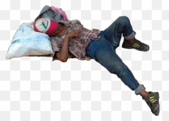 man homeless sleeping Sticker by u200d - Fun Emoji