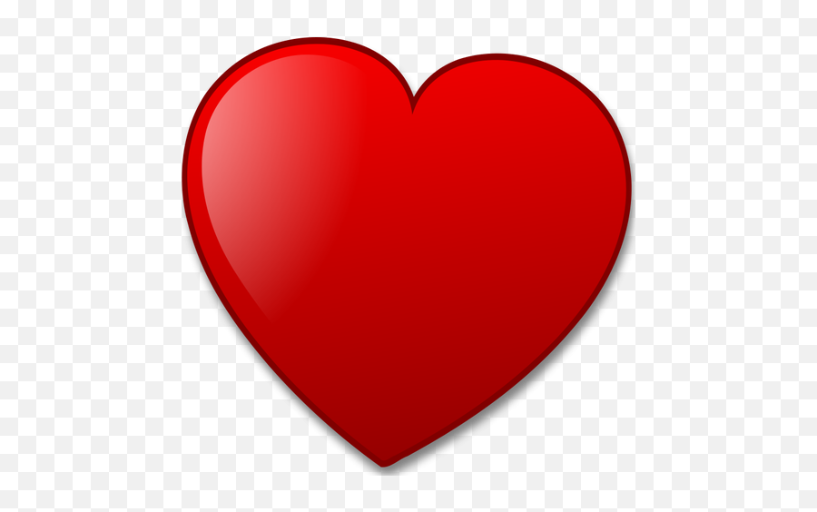 Vector Drawing Of Red Heart - Red Heart Emoji Vector,Heart Emotion