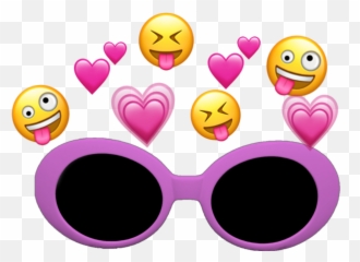 Pink Cloutgoogles Crown Sticker - Happy Emoji