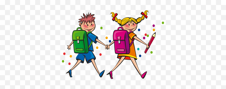 Walking To School Vector Illustration - Día Internacional De La Educación Emoji,Emoji Backpacks For School
