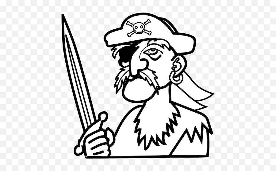 Vector Clip Art Of Old Man Pirate - Pirate Outline Emoji,Pirate Hat Emoji