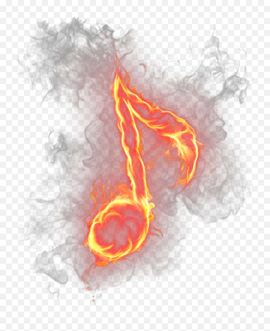 Download Ftestickers Music Musicnote Fire Flames Png Image - Fire Music Notes Png Emoji,Fire Emoji No Background