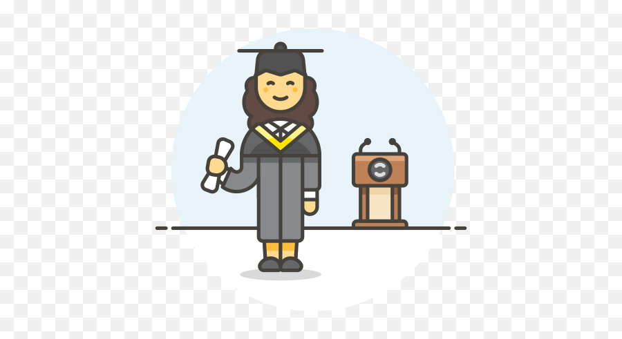 Graduate Female Icon - Female Graduation Icon Emoji,Graduate Emoji