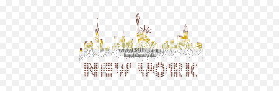 New York City Silhouette Rhinestone Iron On Transfer - Cstown Guandu Temple Emoji,Cruise Ship Emoji