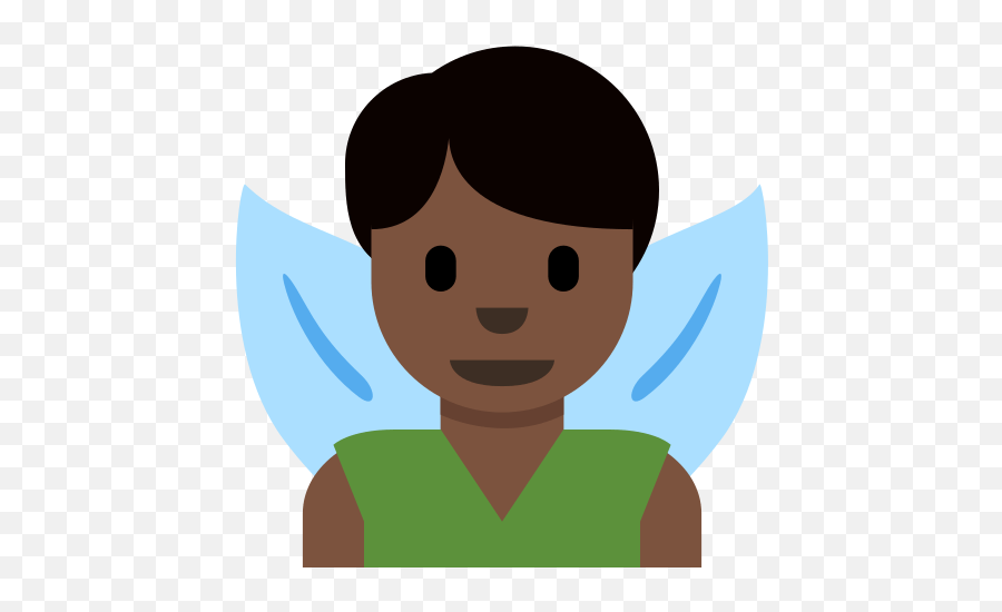 Man Fairy Emoji With Dark Skin Tone Meaning And - Cartoon,Emoji 5.0