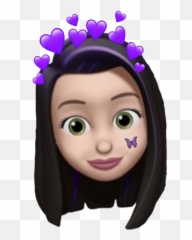Memoji Iphone Sticker - Animoji Girl Black Hair
