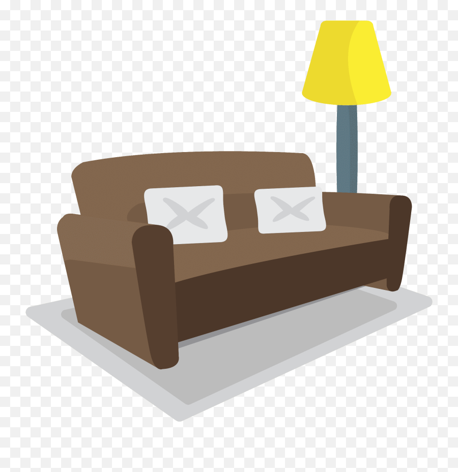 Couch And Lamp Emoji Clipart - Emoji Sofa,Emoji Bedroom