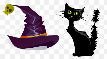 Svg Black And White Cat Clipart Free - Halloween Illustrations Emoji,Black Cat Emoji