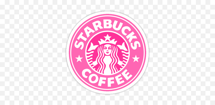 Pink Starbucks Sticker - Pink Starbucks Logo Emoji,Starbucks Emojis