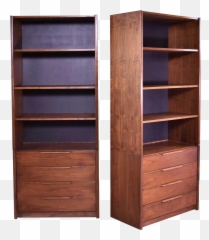 Pair Of Walnut Scandinavian Modern - Shelf Emoji,Walnut Emoji