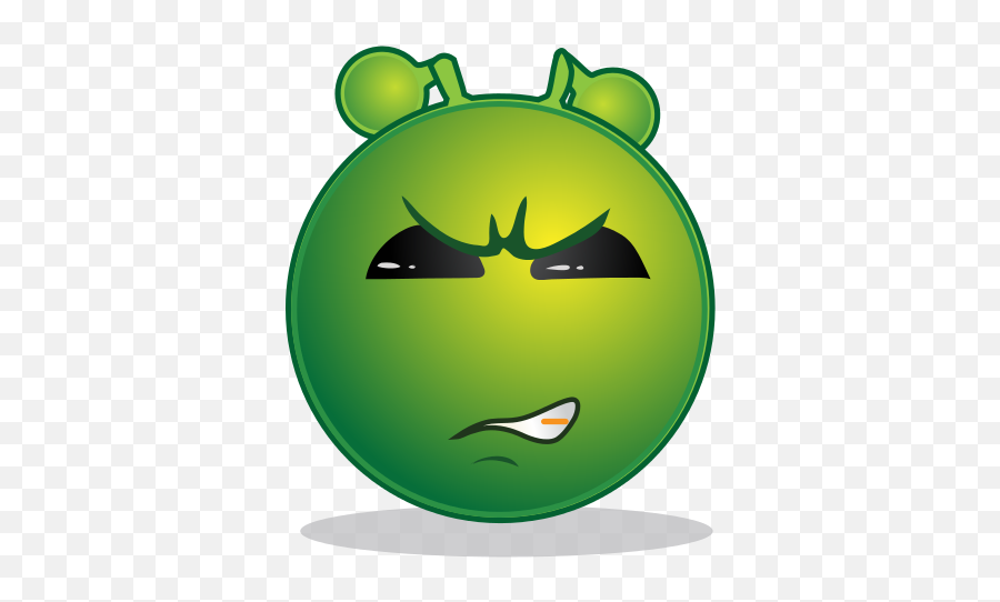 Smiley Green Alien Determined - Smiley Green Alien Emoji,Finger Guns Emoticon
