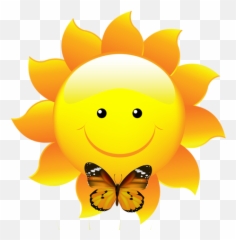 Smiley Face Clip Art Flower - Sol Emoji