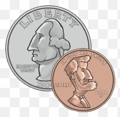 Coins Quarter Penny Change Ftestickers - Cartoon Quarter Emoji,Penny Emoji
