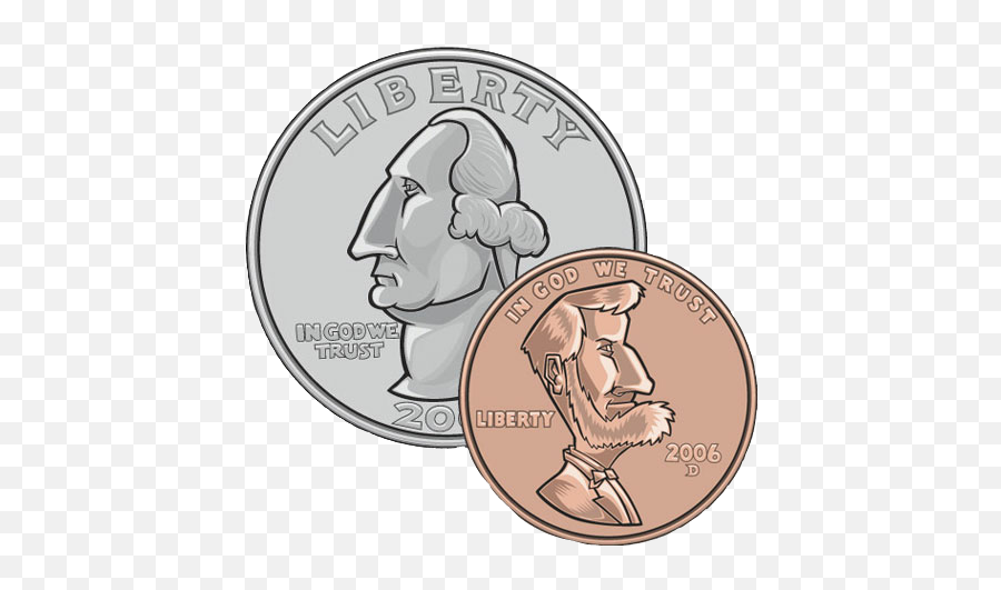 Coins Quarter Penny Change Ftestickers - Cartoon Quarter Emoji,Penny Emoji