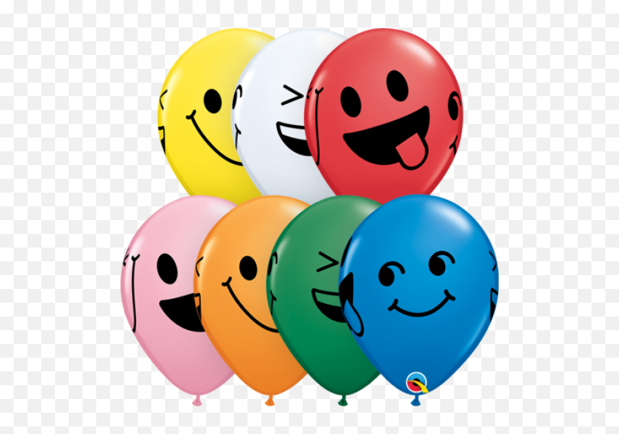 Qualatex Printed Latex 2528cm Smiley Faces Standard Asst - Qualatex Smiley Face Balloons Emoji,Happy Faces Emojis