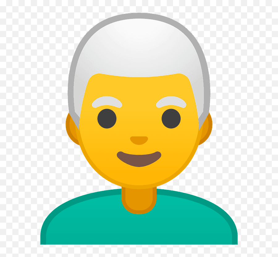 Man White Hair Emoji Clipart Free Download Transparent - Hombre Con Cabello Rizado Animado,Adult Emojis