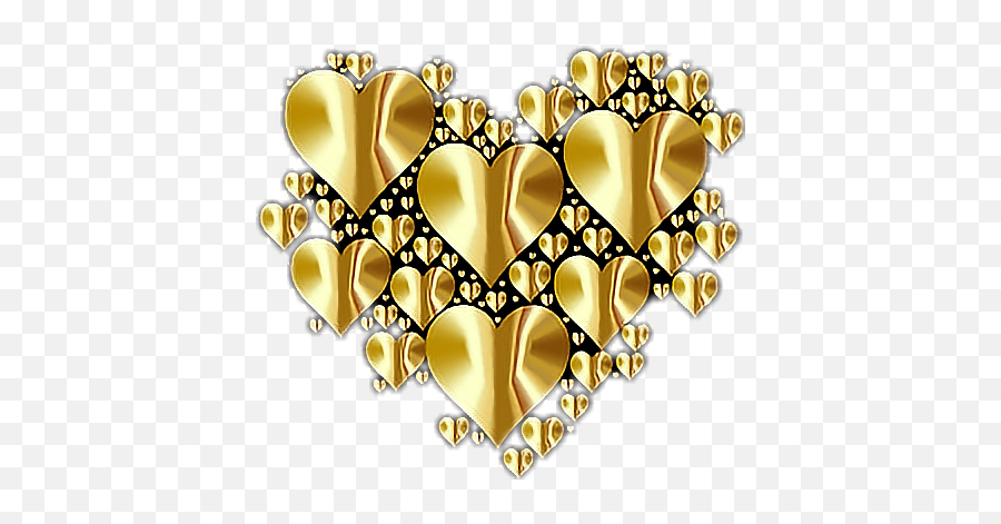 Dianerste Golden Heart Sticker Sticker - Coracao De Ouro Papel De Parede Emoji,Golden Heart Emoji