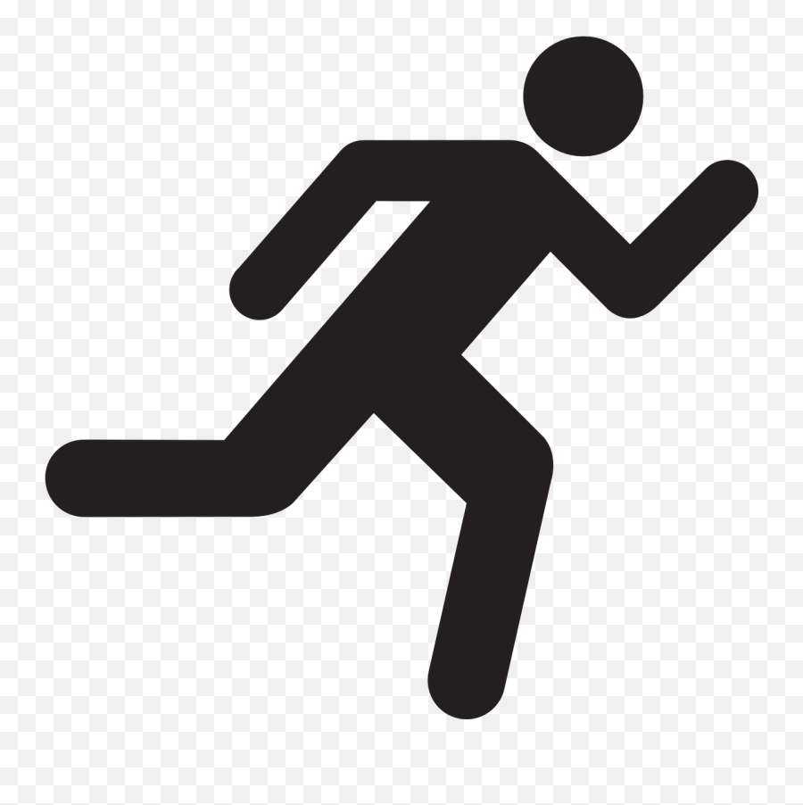 Stick Man Runner Silhouette - Transparent Background Stick Figure Running Emoji,Guy Running Emoji