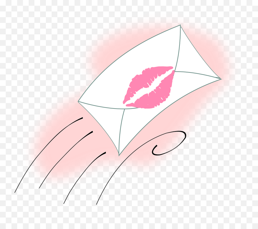 Letter Lips Kiss Mail Sealed - Red Lips Watercolor Painting Emoji,Lips Sealed Emoji
