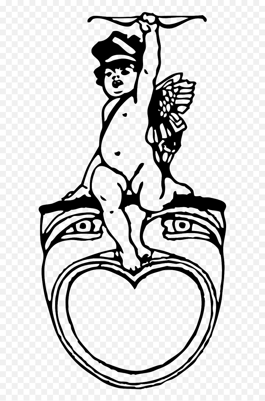 Cupid Cherub Angel Mask Face - Cupido Old Vintage Illustration Emoji,Angel Book Emoji