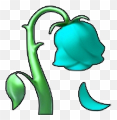 Freetoedit Flower Rose Emoji Teal Stem Fall - Clip Art