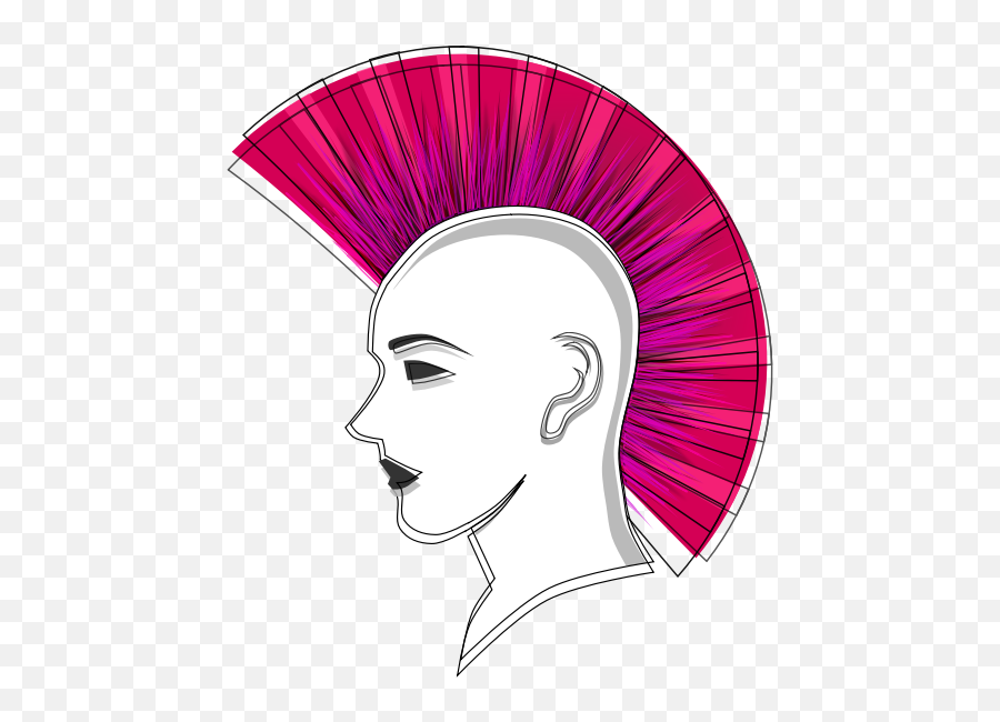Vector Graphics Of Stylized Punk - Mohawk Cartoon Emoji,Side Eye Emoticon