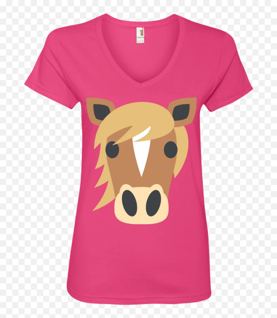 Horse Face Emoji Ladies V - Forget The Fire Truck Ride The Firefighter,Horse Emoji
