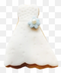 Wedding Dress With Flower Applique - Cookie Emoji