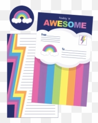 Rainbow Lightning Foldover Cards - Graphic Design Emoji
