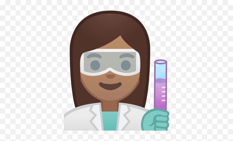 Woman Scientist Emoji With Medium Skin - Black Girl Scientist Cartoon,Microscope Emoji